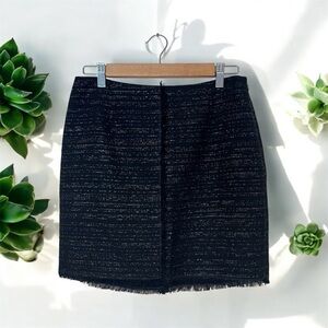 Trina Turk Black Tweed Skirt Sparkle Lined Size 6